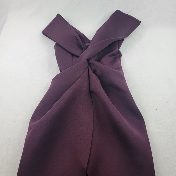 NWT Asos twist front off the shoulder high slit scuba midi dress - Picture 5 of 8